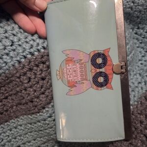 Stylish Owl Design Wallet - Blue